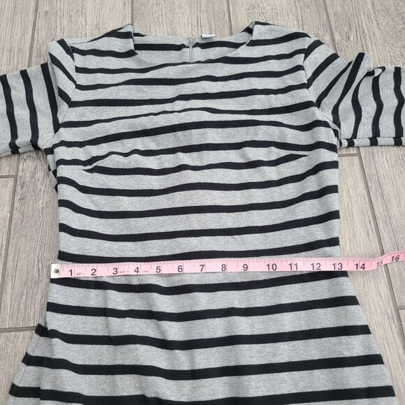 Old Navy Gray & Black Striped 3/4 Sleeve Knit Dress Size Women’s Small - Picture 7 of 11